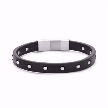 Frank1967 sort læder armbånd