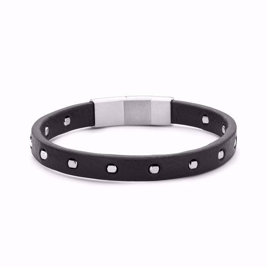 Frank1967 sort læder armbånd