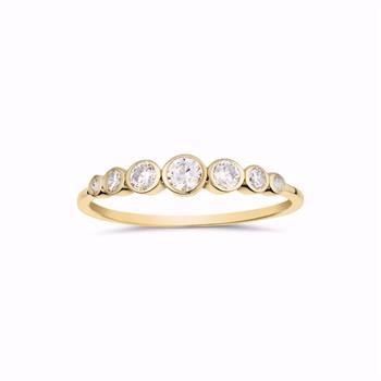 Guld & Sølv Design guldring med zirkonia i 8 kt guld