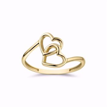 Guld & Sølv Design guldring med hjerter i 8 kt guld
