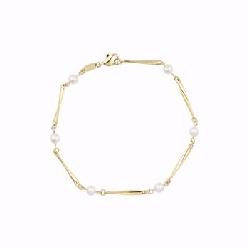 Støvring Design Pind og perle armbånd i 8 kt guld 19 cm