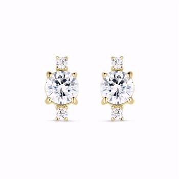 Guld & Sølv Design guldørestikker i 8 kt guld med zirkonia 8 mm