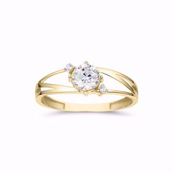 Guld & Sølv Design guldring i 8 kt. med zirkonia