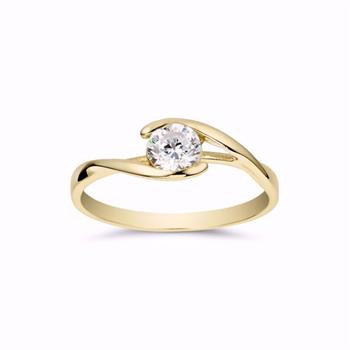 Guld & Sølv Design guldring med zirkonia 8 kt gold