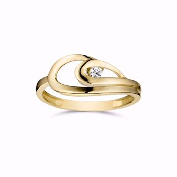 Guld & Sølv Design guldring 8 kt med zirkonia