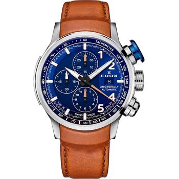 Chronorally Automatic Stål Herre ur fra Edox, 01129-TBUCBR-BUBR