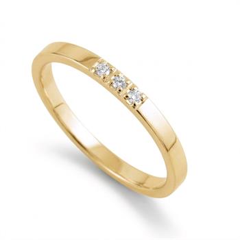 Klassiske 14 kt alliance ringe fra Aagaard - 14 kt rødguld  med 5 stk 0,02 ct TW/SI