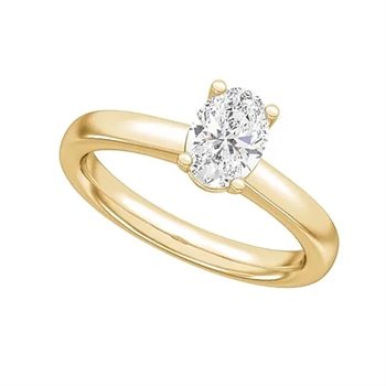 14 kt rødguld Lab grown diamantring med i alt 1,0 ct, fra Siersbøl