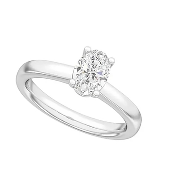 14 kt hvidguld Lab grown diamantring med i alt 1,0 ct, fra Siersbøl