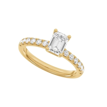 14 kt rødguld Lab grown diamantring med i alt 1,4 ct, fra Siersbøl