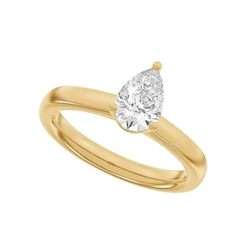 14 kt rødguld Lab grown diamantring med i alt 1,0 ct, fra Siersbøl