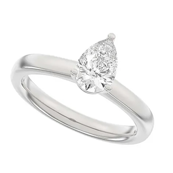 14 kt hvidguld Lab grown diamantring med i alt 1,0 ct, fra Siersbøl