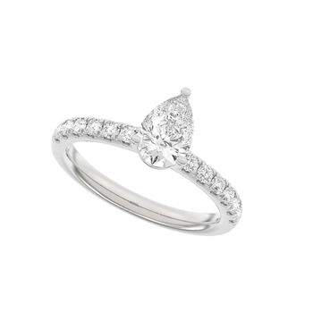 14 kt hvidguld Lab grown diamantring med i alt 1,4 ct, fra Siersbøl