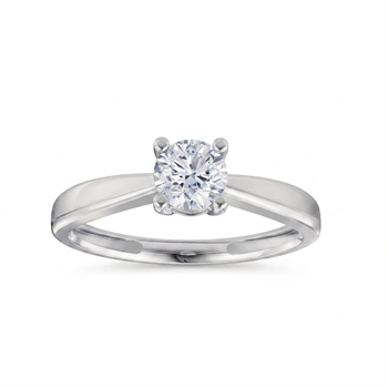 14 kt hvidguld ring, Luxury Solitaire serien fra Siersbøl med ialt 0,70 ct Labgrown diamant