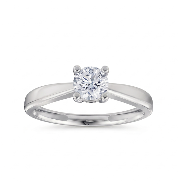 14 kt hvidguld ring, Luxury Solitaire serien fra Siersbøl med ialt 0,70 ct Labgrown diamant