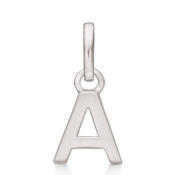 16 mm mat forgyldte sølv bogstaver Design Letters by Arne Jacobsen uden eller med 45-60 cm kæde