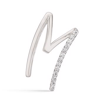 16 mm mat forgyldte sølv bogstaver Design Letters by Arne Jacobsen uden eller med 45-60 cm kæde