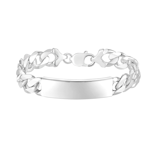 Støvring Design\'s Sølv panser armbånd med plade, 19 cm