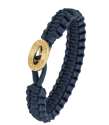 Aagaard From Soldier to Soldier – Blåt armbånd med oxideret forgyldt stållås