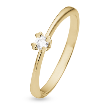 8 kt guld ring, Mary serien by Aagaard med ialt 0,10 ct labgrown diamant