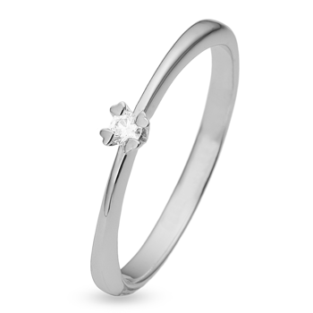 8 kt. Hvidguld ring, Mary serien by Aagaard med ialt 0,03 ct labgrown diamant