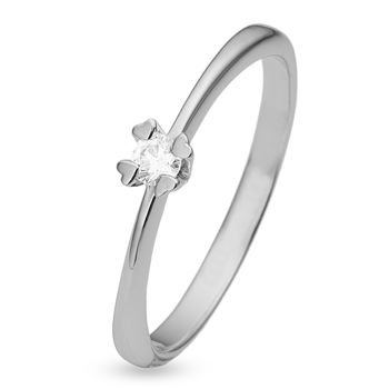 8 kt hvidguld ring, Mary serien by Aagaard med ialt 0,10 ct labgrown diamant
