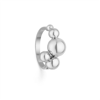 Kugle ring i sterling sølv, stor