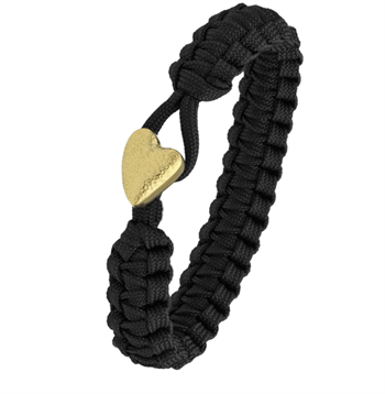 Aagaard From Soldier to Soldier – Sort armbånd med Soldier forgyldt Heart stållås