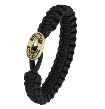 Aagaard From Soldier to Soldier – Sort armbånd med Soldier forgyldt stållås