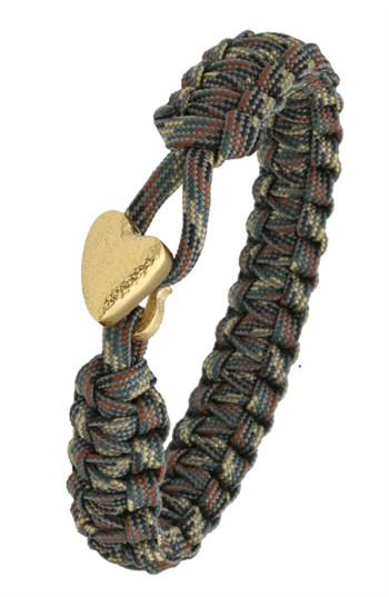 Aagaard From Soldier to Soldier – Camouflage armbånd med Soldier Hjerte forgyldt stållås
