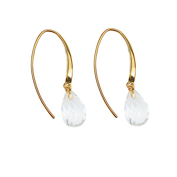 San - Links of Joy\'s Øreringe - Forgyldt med Bjerg krystal 12x8mm