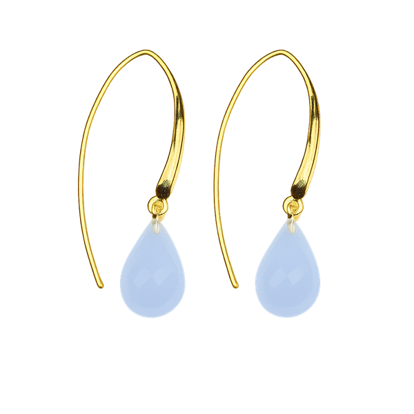 San - Links of Joy\'s Øreringe - Forgyldt med Chalcedon 12x8mm Forgyldt pr.par