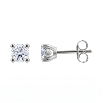 14 kt hvidguld ørestikkere, Luxury Solitaire serien fra Siersbøl med ialt 0,70 ct Labgrown diamant