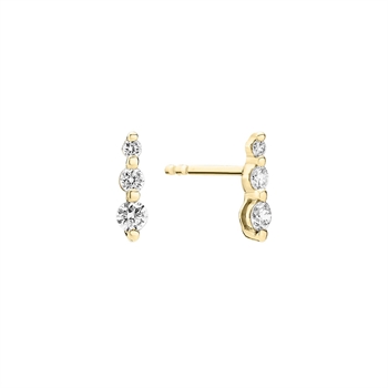 8 kt Ørestik med Labgrwon diamanter, ialt 0,24CT TW.VS 