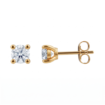 14 kt guld ørestikkere, Luxury Solitaire serien fra Siersbøl med ialt 0,70 ct Labgrown diamant