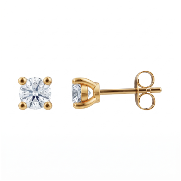 14 kt guld ørestikkere, Luxury Solitaire serien fra Siersbøl med ialt 0,70 ct Labgrown diamant