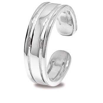 Sølv tåring, to ringe med bånd imellem - 4,5 mm bred