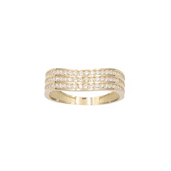 L&G's Ring 8 karat guld wave zirkonia