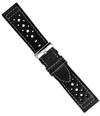 Køb model 423SH-00-18, Urrem i sort skind  med huller føres i 18-24mm, her 18 mm her hos Urogsmykker.dk