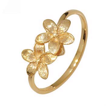 9 kt dobbelt blomster ring fra Bee, ringmål 49