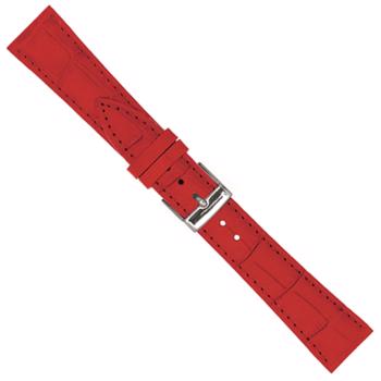 Køb model 497-07-16, Urrem i rød mat imiteret alligator skind føres i 12-20mm, her 16 mm her hos Urogsmykker.dk