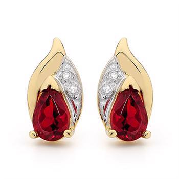Smukke rubin og diamant øreringe