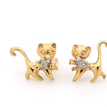 Bee Jewelry Kitten 9 kt guld ørestikker blank, model 55446