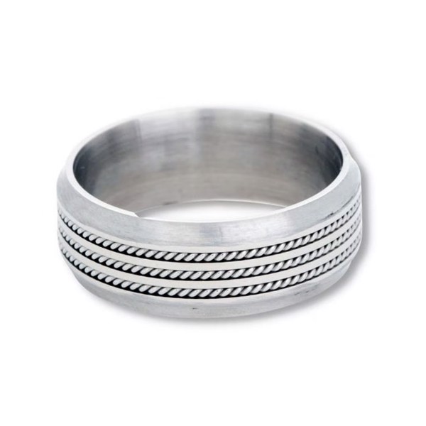 CLARENCE - Ring i stål med snoet design, By Billgren - Large, 21 mm