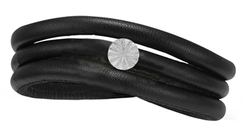 Christina Mor 6 mm charm på ægte læder armbånd