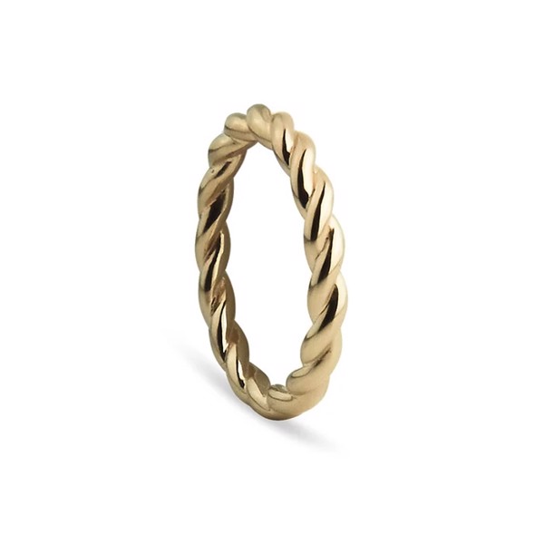 Twisted forgyldt ring - Jeberg (str 60)