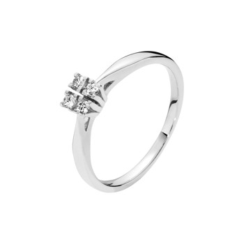 Hvidguld diamantring med 4 diamanter, 0,12 ct fra Lund Copenhagen