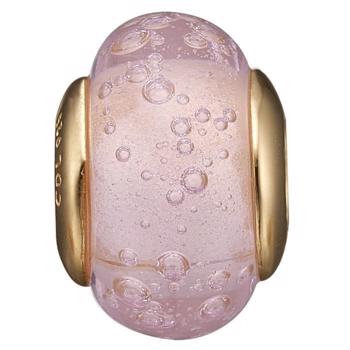 Christina Collect forgyldt sølv pink kugle charm til sølvarmbånd, Bubbly Pink Globe med blank overflade, model 623-G172