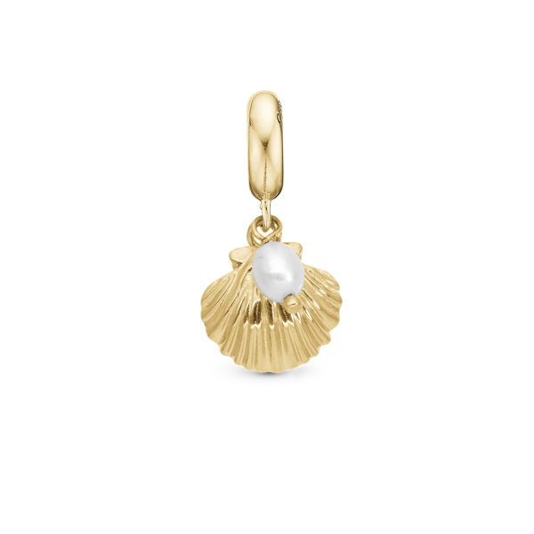 Blankpoleret Forgyldt Sølv Charm til 4 mm Christina armbånd Clam Shell med Blankpoleret overflade fra Christina Jewelry