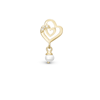 Blankpoleret Forgyldt Sølv Charm til 4 mm Christina armbånd Two Hearts med Blankpoleret overflade fra Christina Jewelry